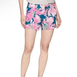 LILLY PULITZER | Floral Pink Gardens Tidal Wave Callahan Shorts Women’s Size 0
